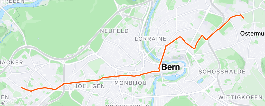 Map of the activity, Lauf am Morgen