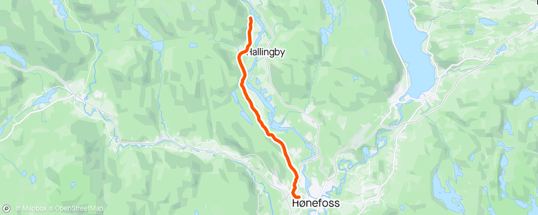 Map of the activity, Hønefoss! Palmehelg! Nå skal det sykles! Og spyyyyy