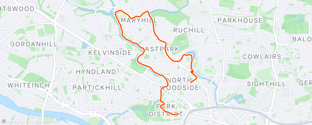 Map of the activity, Afternoon Run
