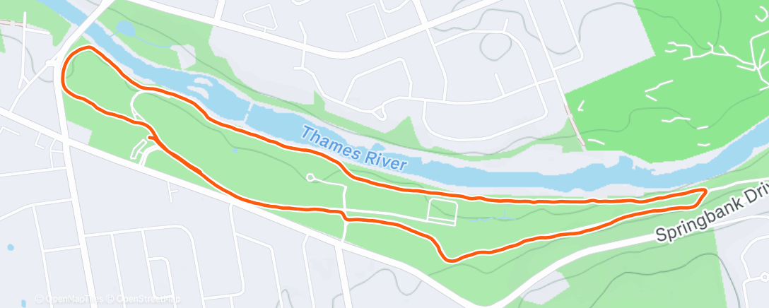 Map of the activity, Springbank with Nicole & Jack