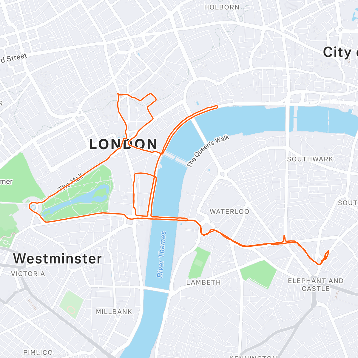 Map of the activity, Morning Christmas Run @ London 🇬🇧 ❄️🌲