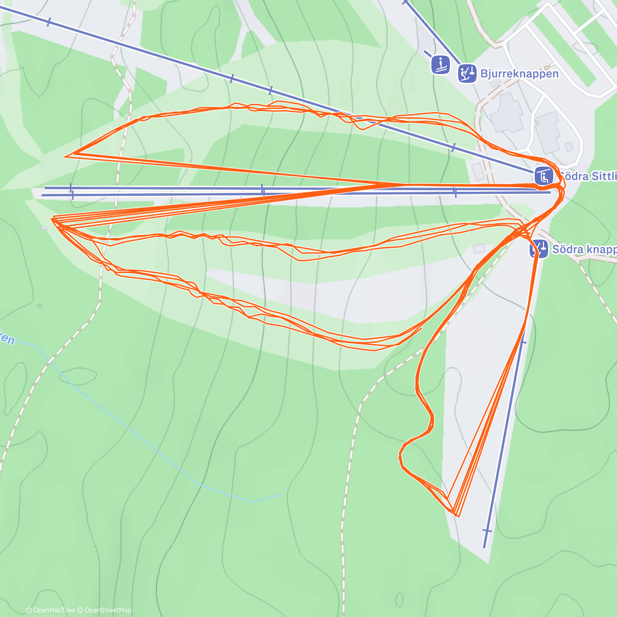 Map of the activity, Evening Alpine Ski