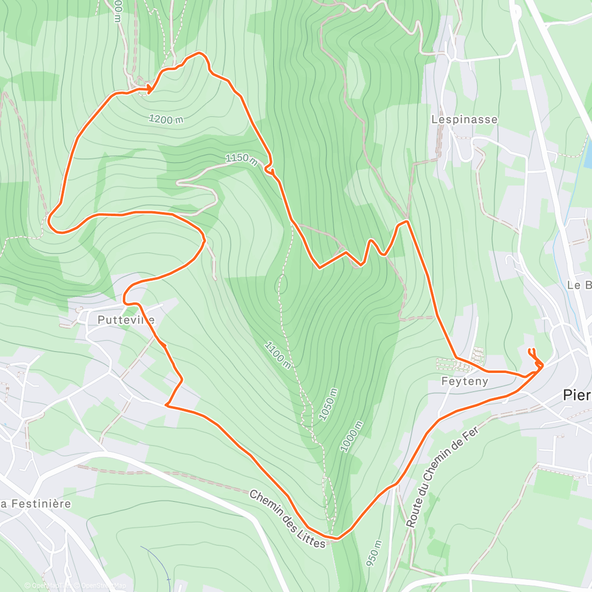 Map of the activity, la pierre percée
