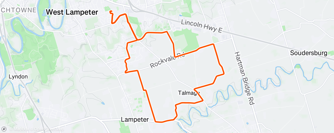 Map of the activity, Evening Ride