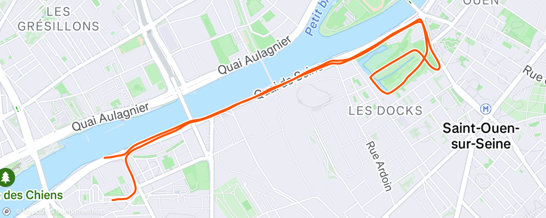 Map of the activity, Afternoon Run