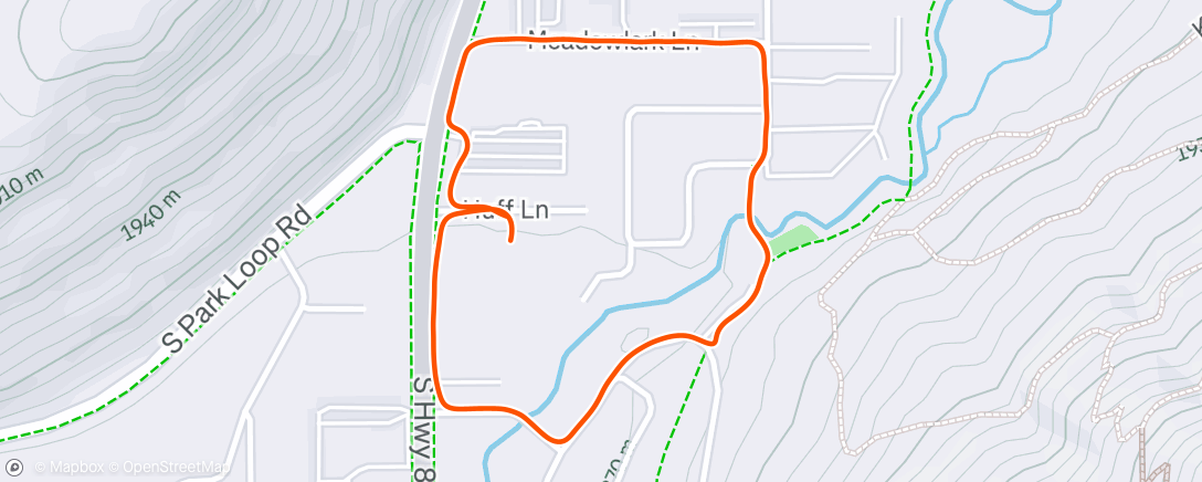 Map of the activity, Lunch Run