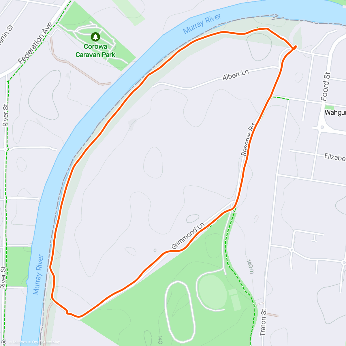 Map of the activity, Riverside Loop Morning Walk