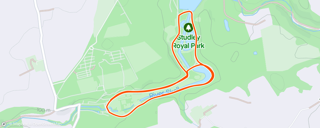 Map of the activity, Fountains Abbey Parkrun