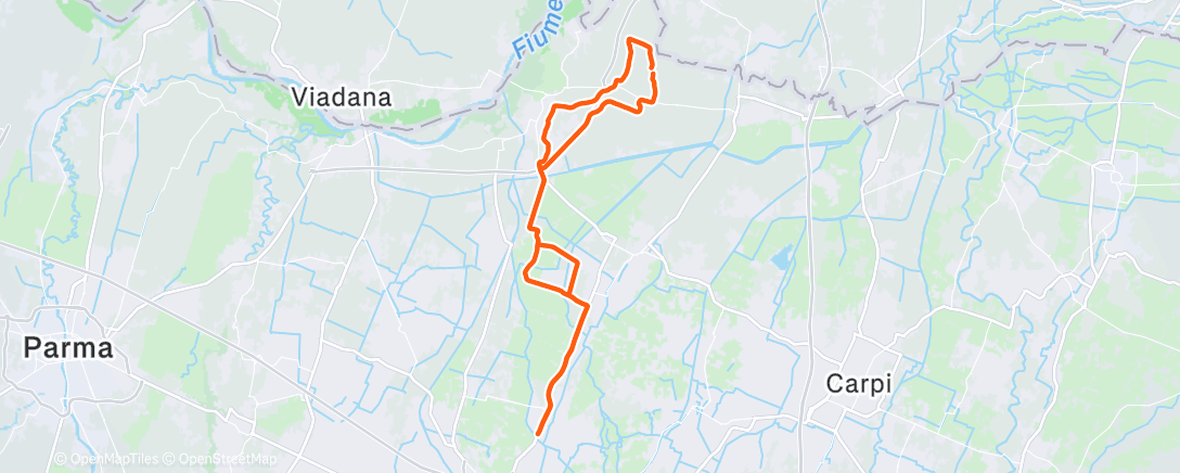 Map of the activity, Pedalata dell'ora di pranzo