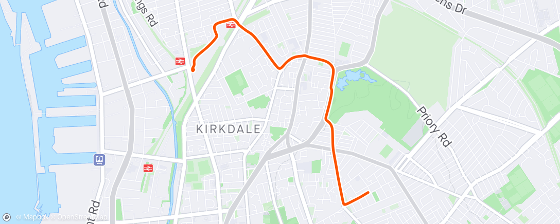 Map of the activity, Afternoon Ride home