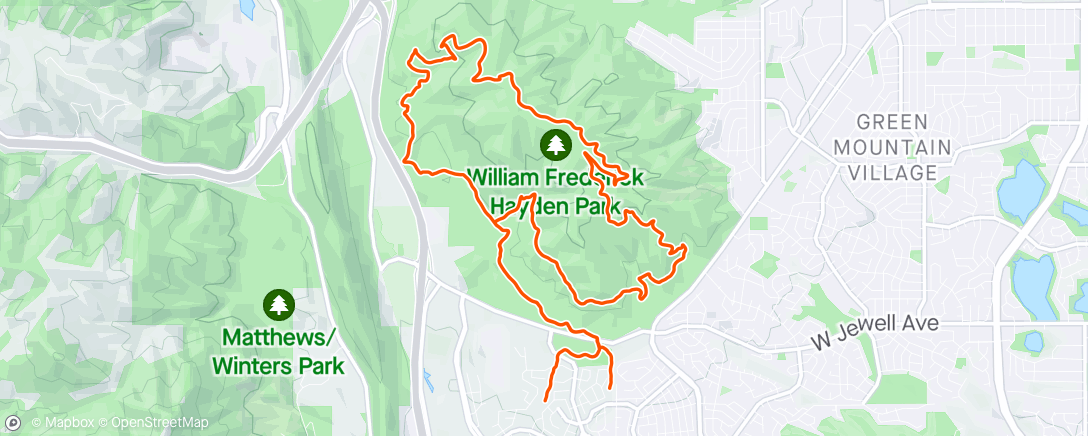 Map of the activity, Catching up with Billy on Green mountain