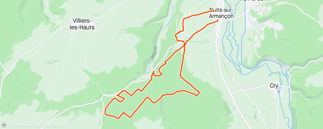 Map of the activity, Trail le matin