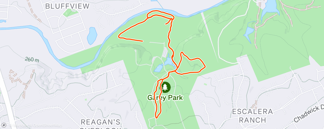 Map of the activity, Afternoon Trail Run