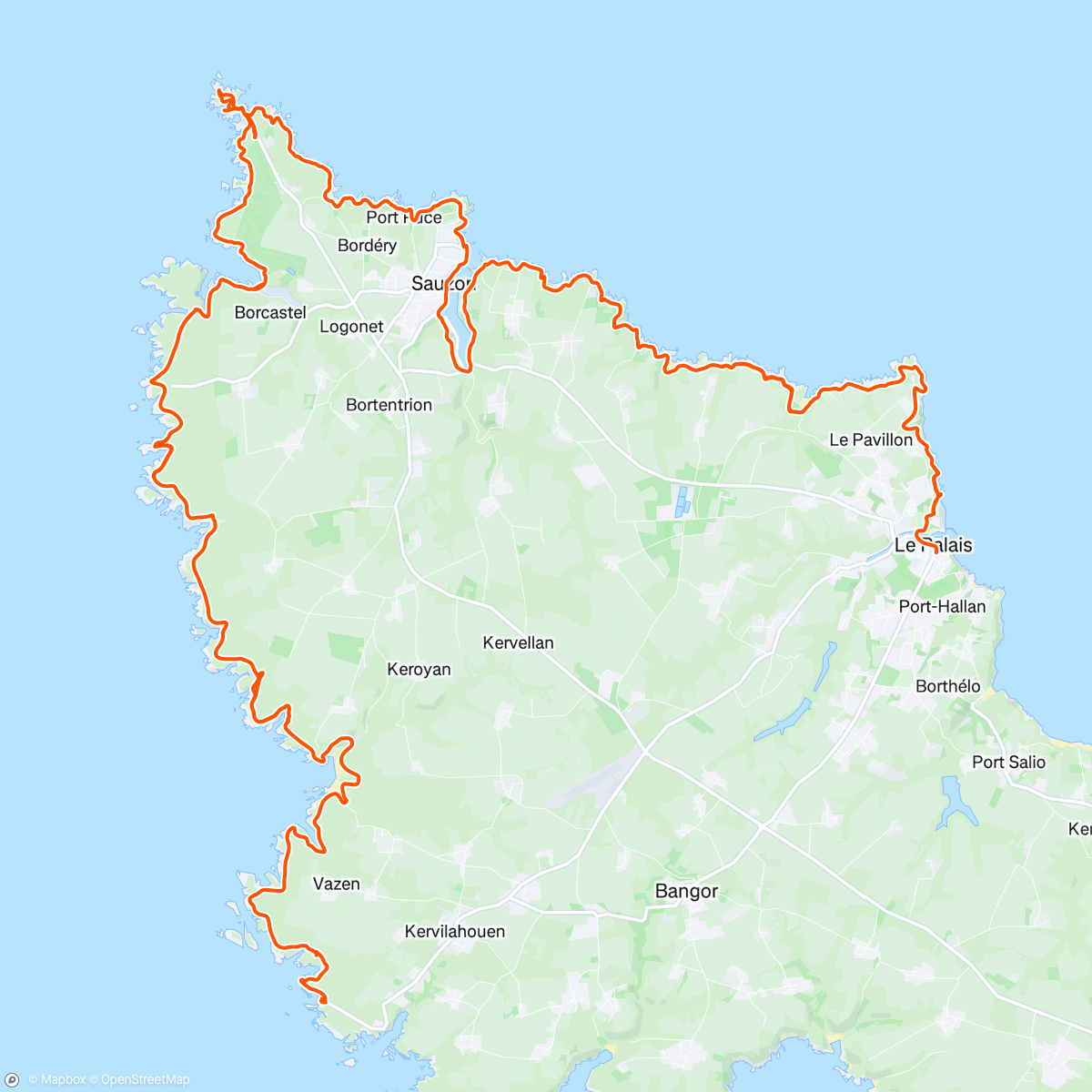 Map of the activity, Stage Belle Île 🏝️🤘