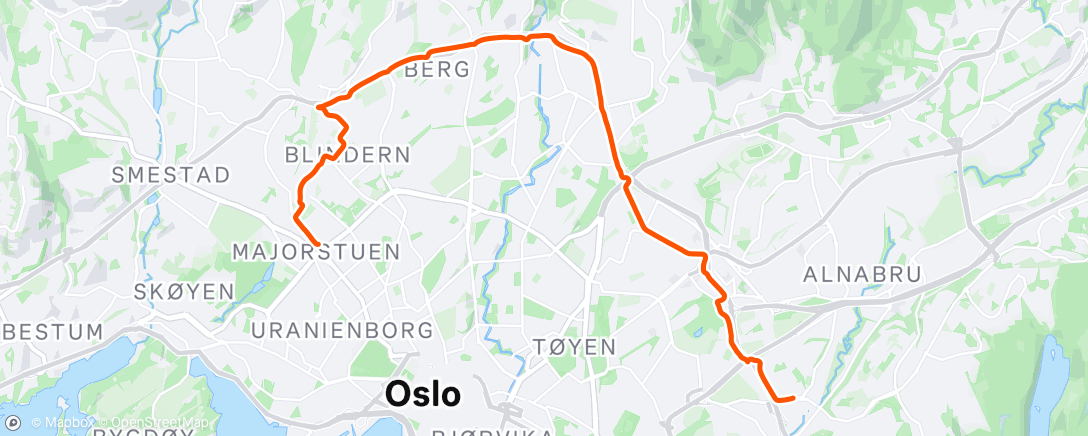 Map of the activity, Afternoon Ride