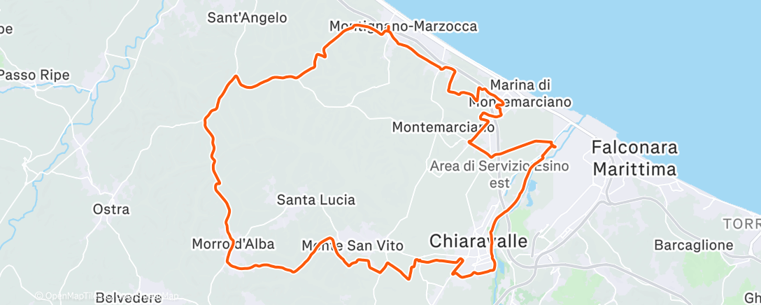 Map of the activity, Sessione di mountain biking mattutina