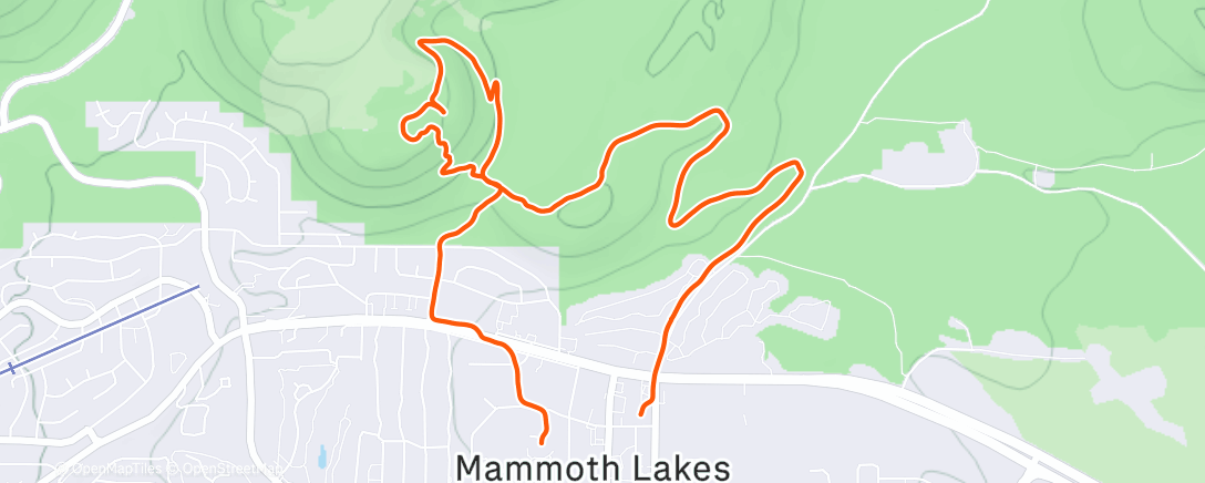 Map of the activity, Warm up knolls