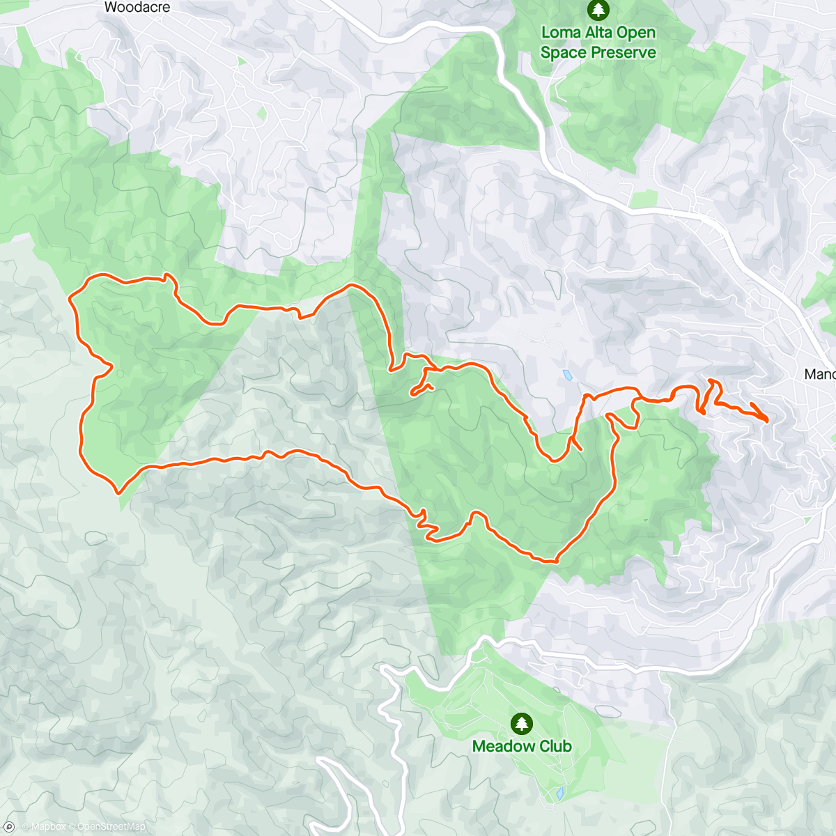 Map of the activity, Marin: Cascade Canyon, Mount Tamalpais Watershed & White Hill