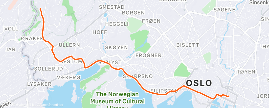 Map of the activity, Afternoon Ride