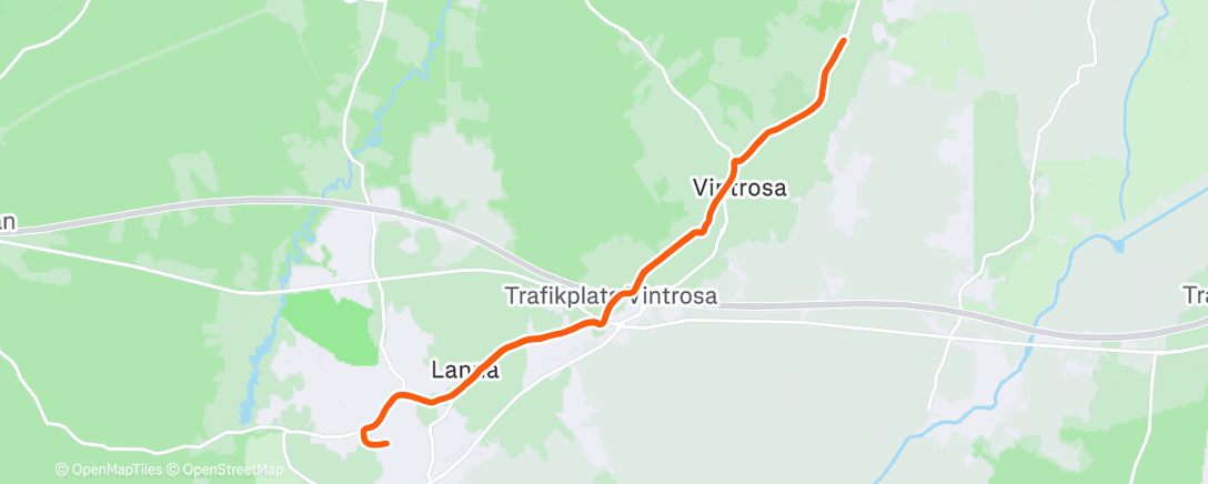 Map of the activity, Evening Run