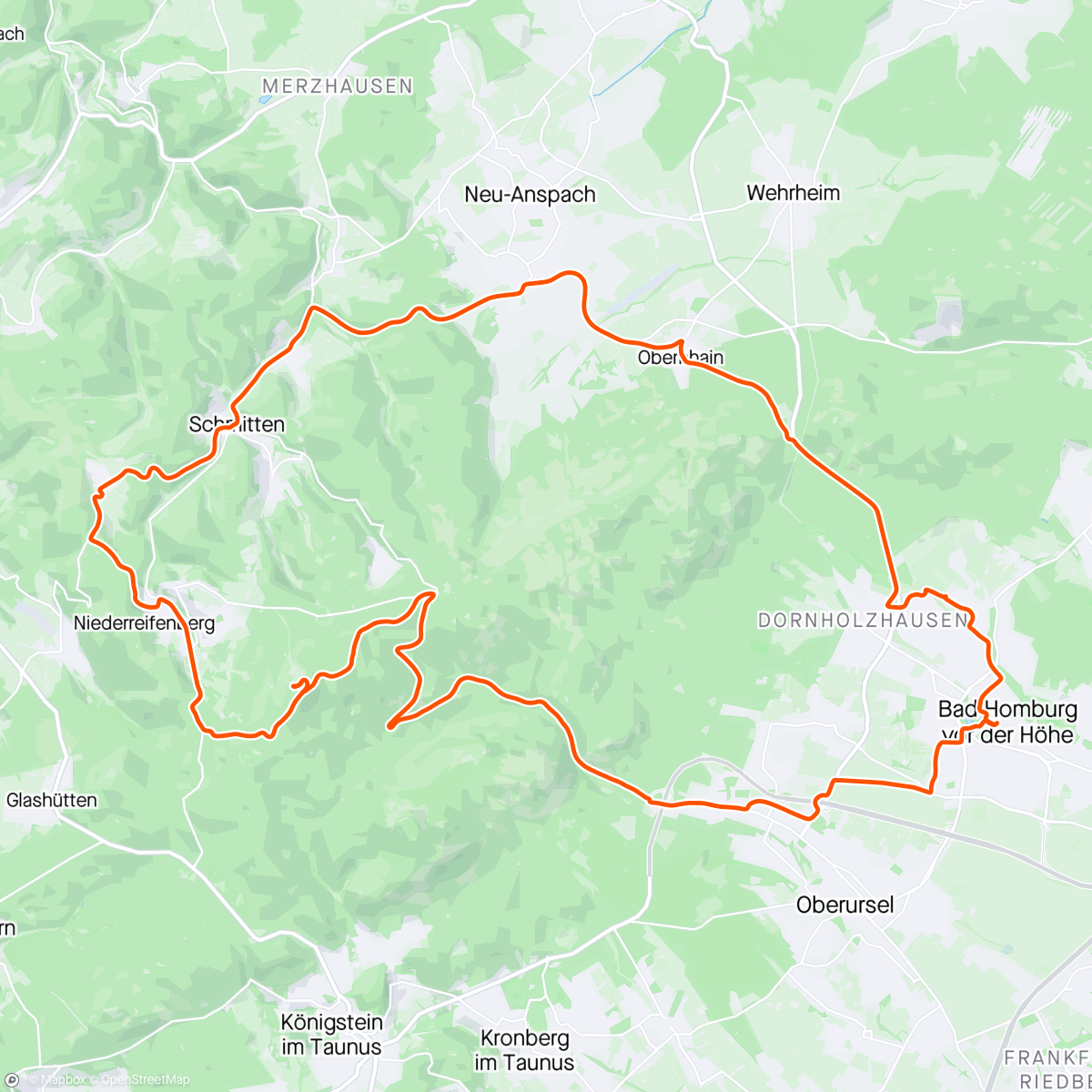 Map of the activity, Tuesday leg stretch.  Not a soul in sight on top of Feldberg!