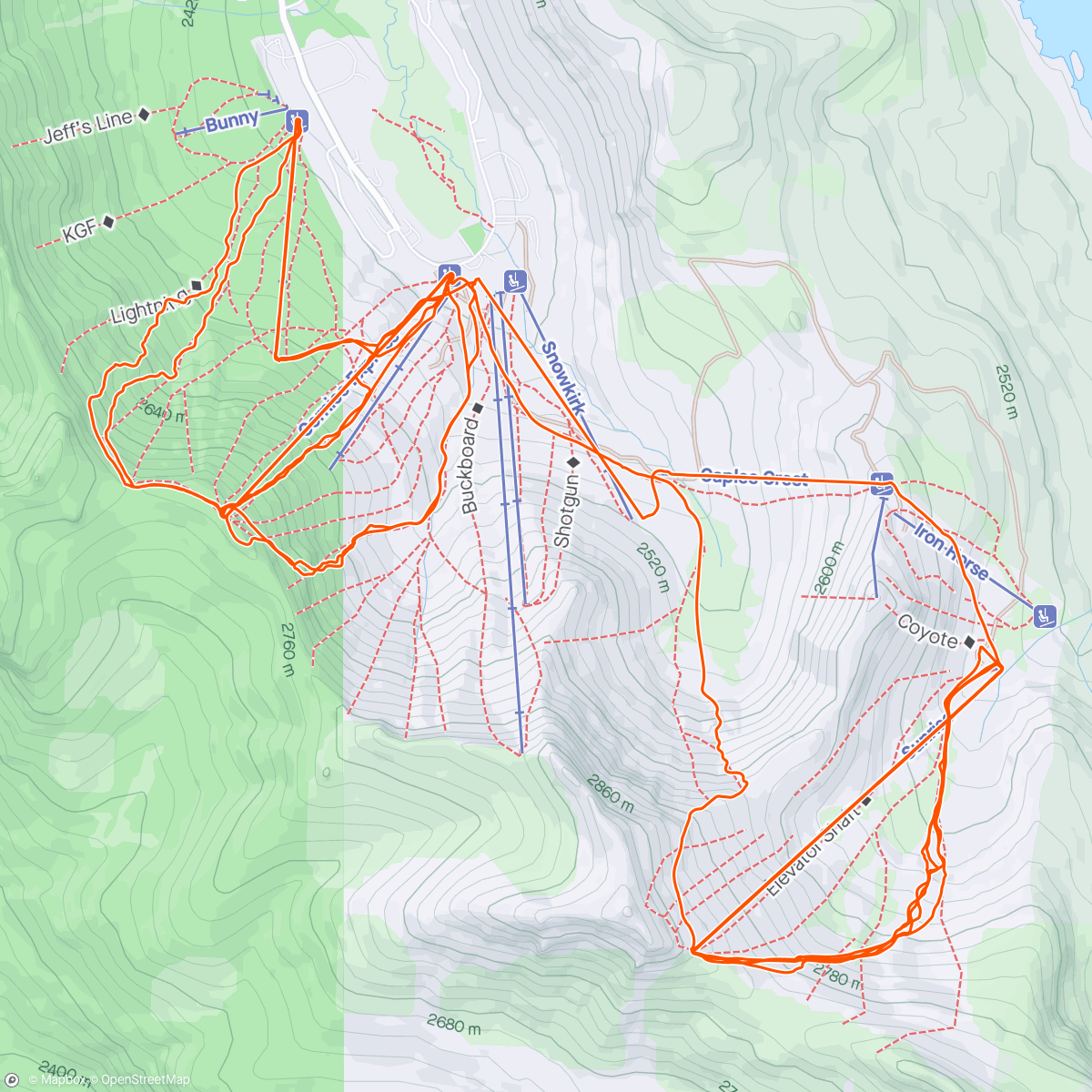 Map of the activity, Morning Snowboard