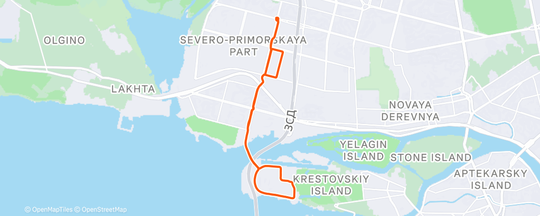 Map of the activity, Утренний забег