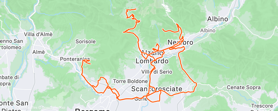 Map of the activity, Pedalata mattutina