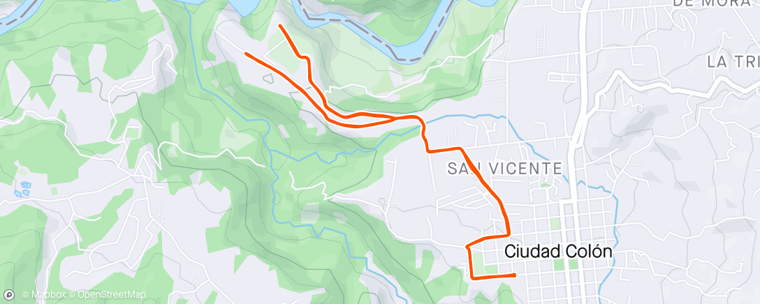 Mapa de la actividad, Recorrido Clásica La Naranja - Ciudad Colón