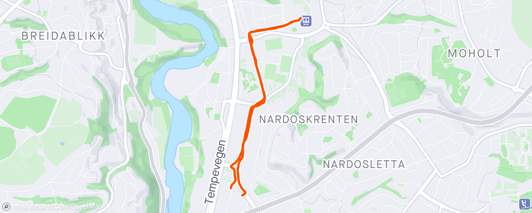 「Løping - Nedjogg etter konkurranse」活動的地圖