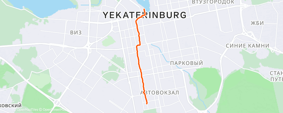 Map of the activity, Утренний забег