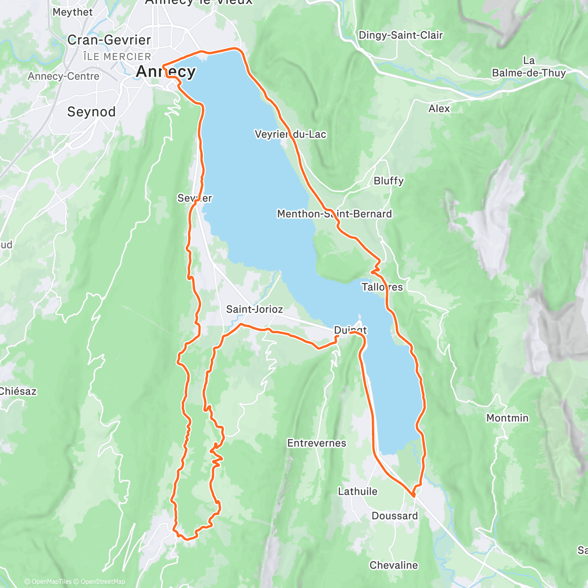 Map of the activity, TOUR DU LAC + 👌
