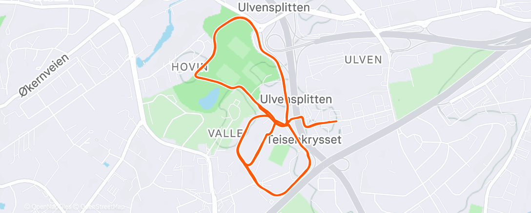 Map of the activity, Afternoon Run