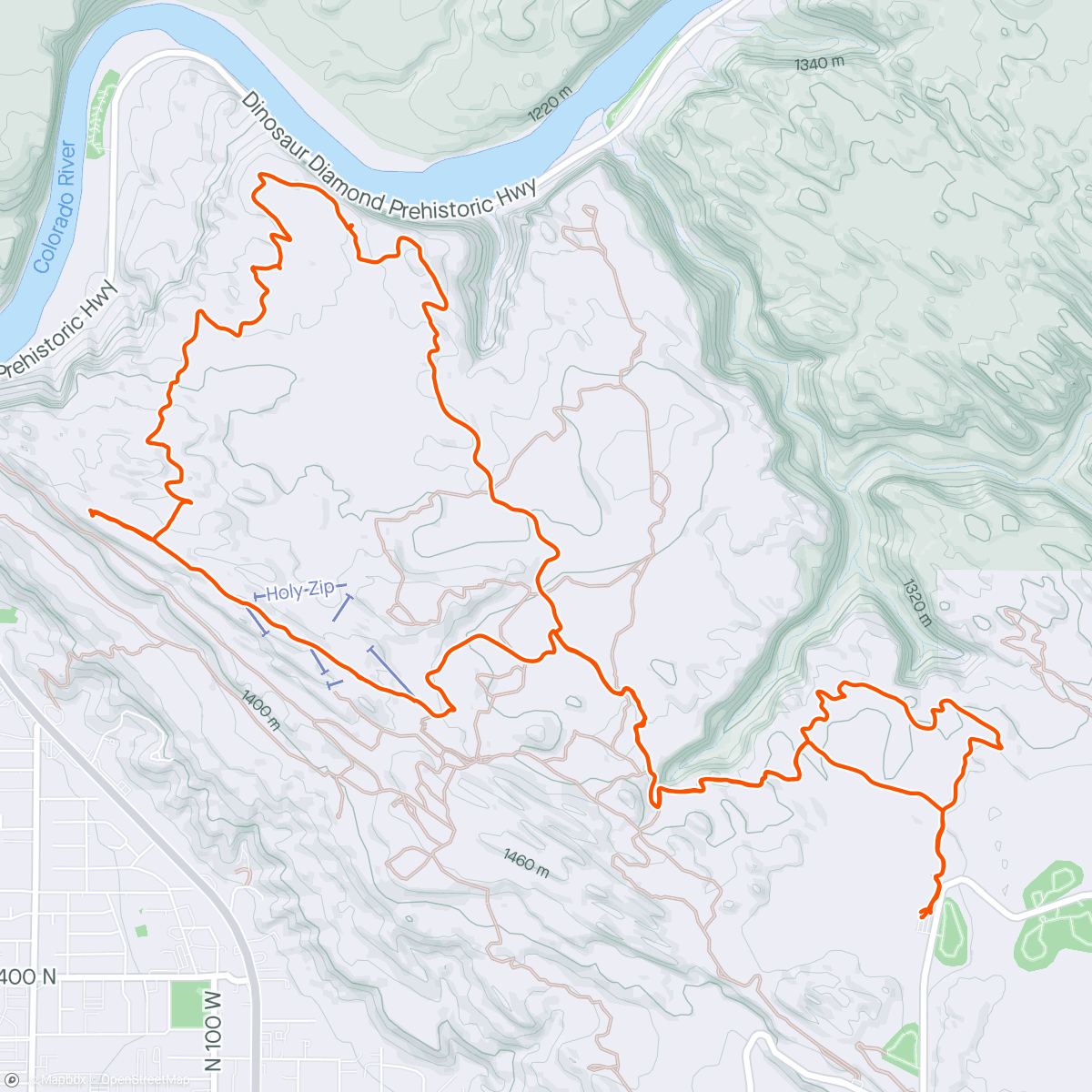 Map of the activity, Happy Anders Slick Rock