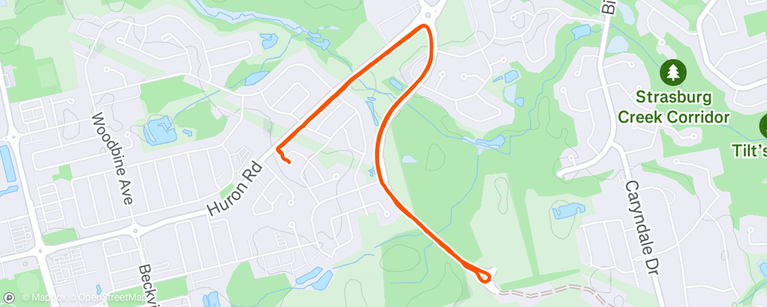 Map of the activity, Afternoon Run