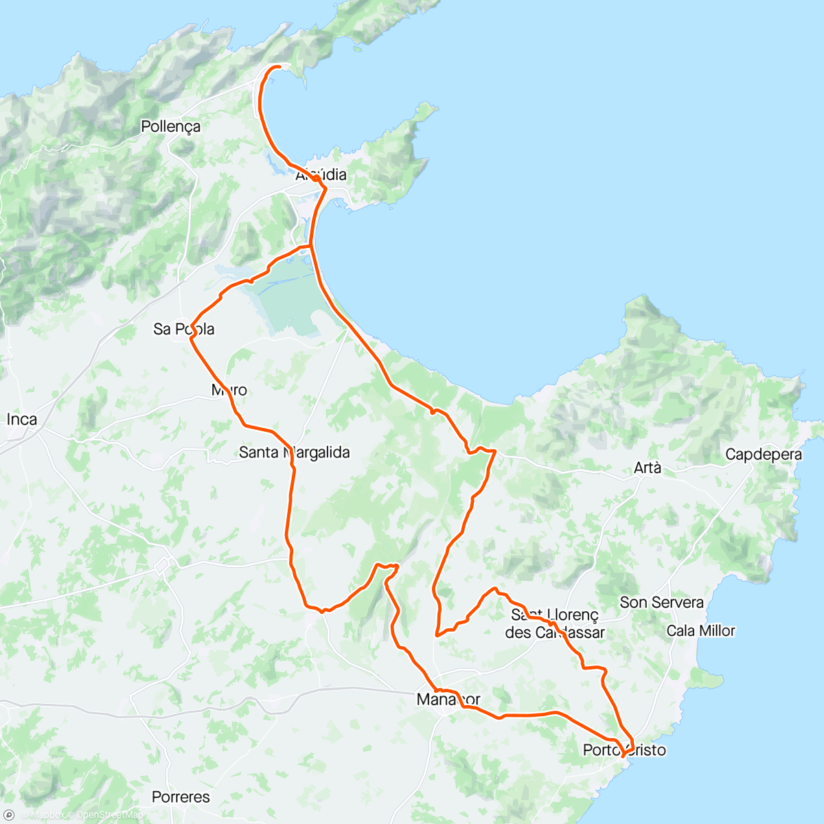 Map of the activity, Porto Cristo