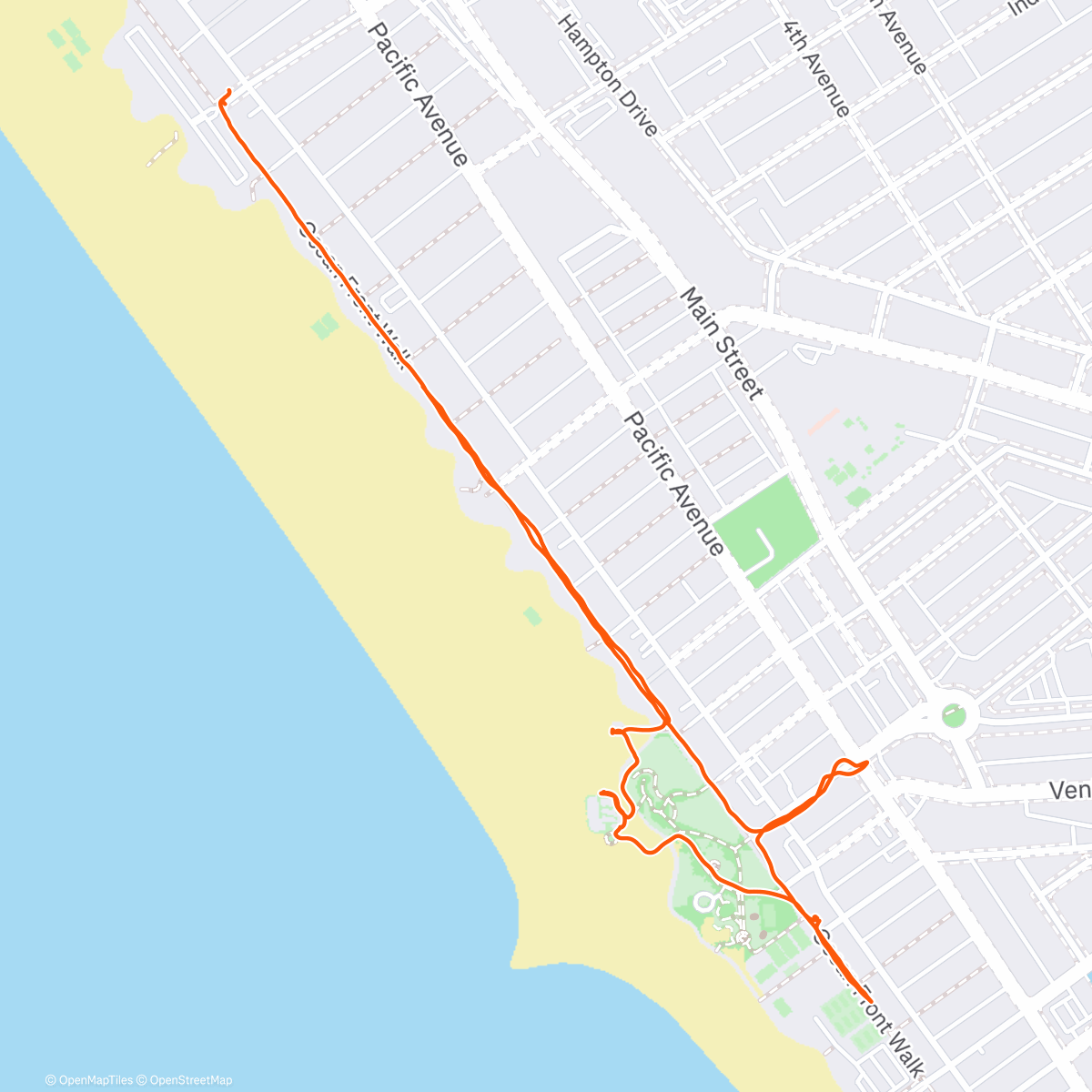 Map of the activity, Venice Beach