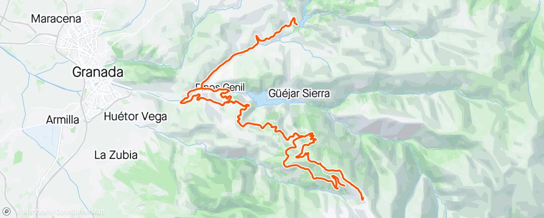 Map of the activity, Sierra Nevada Day 16
