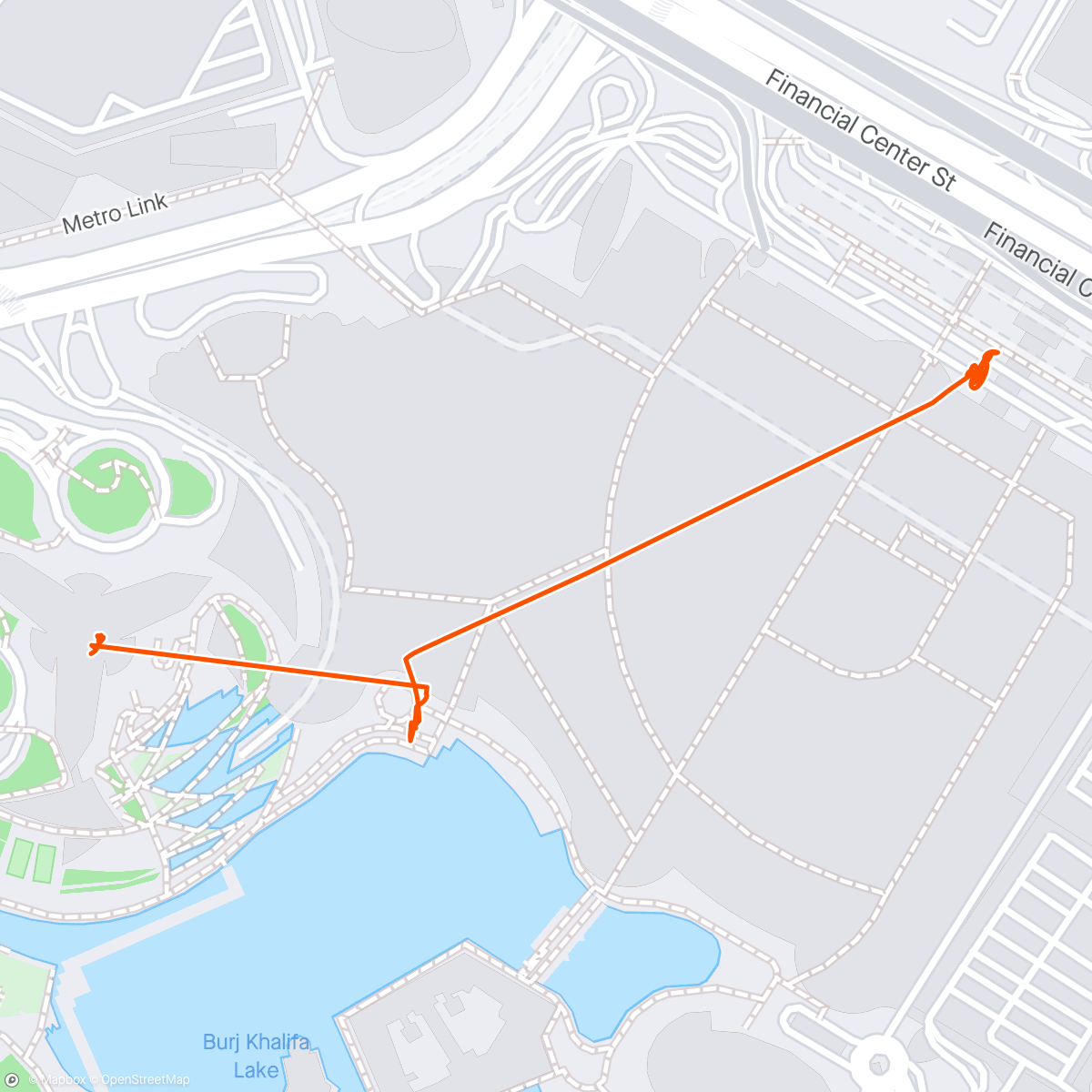 Map of the activity, Morning Walk - Dubai downtown