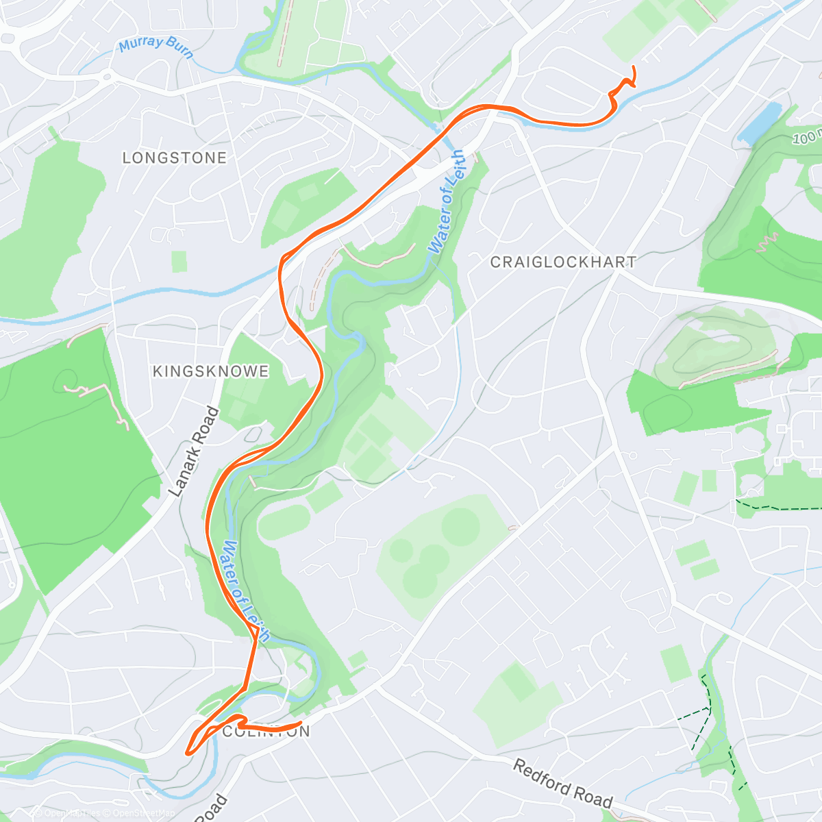 Карта физической активности (Buggy run up to Colinton)