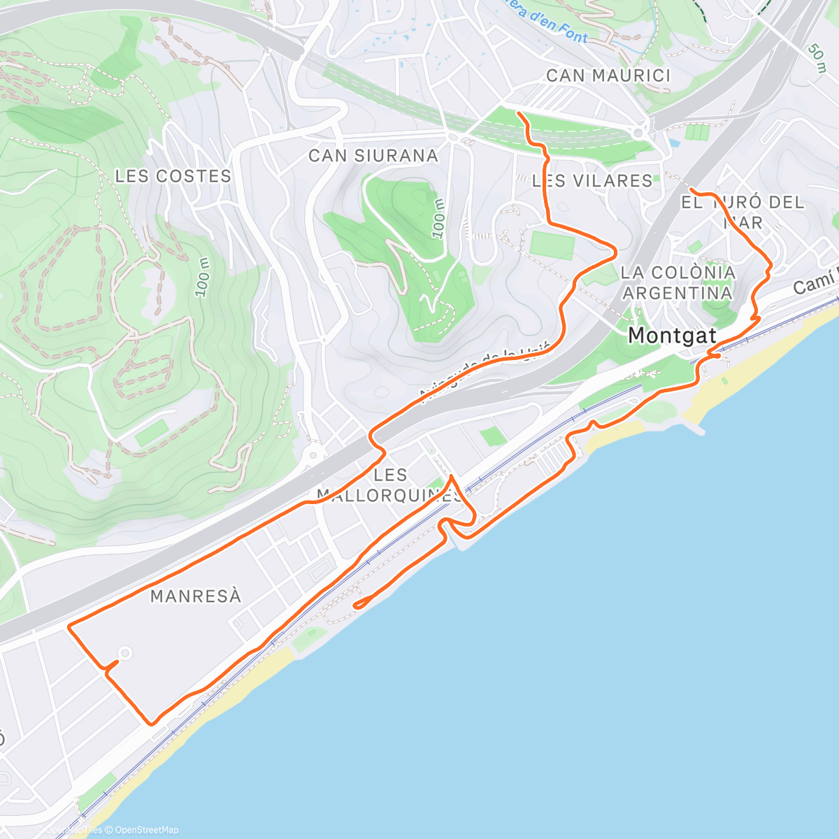 Map of the activity, Lunch Run