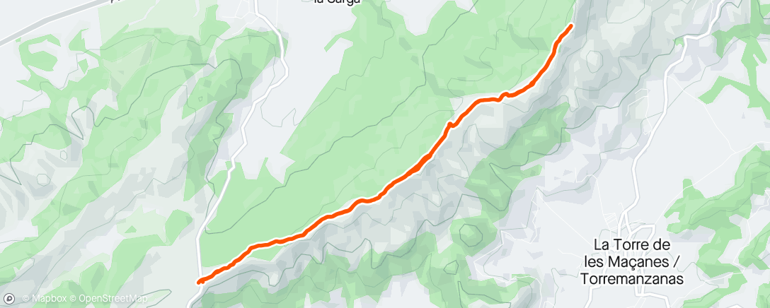 Map of the activity, Spain Trail. Ridge running