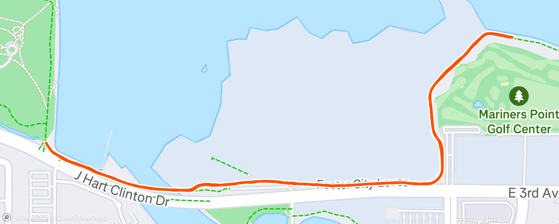Map of the activity, Evening Run