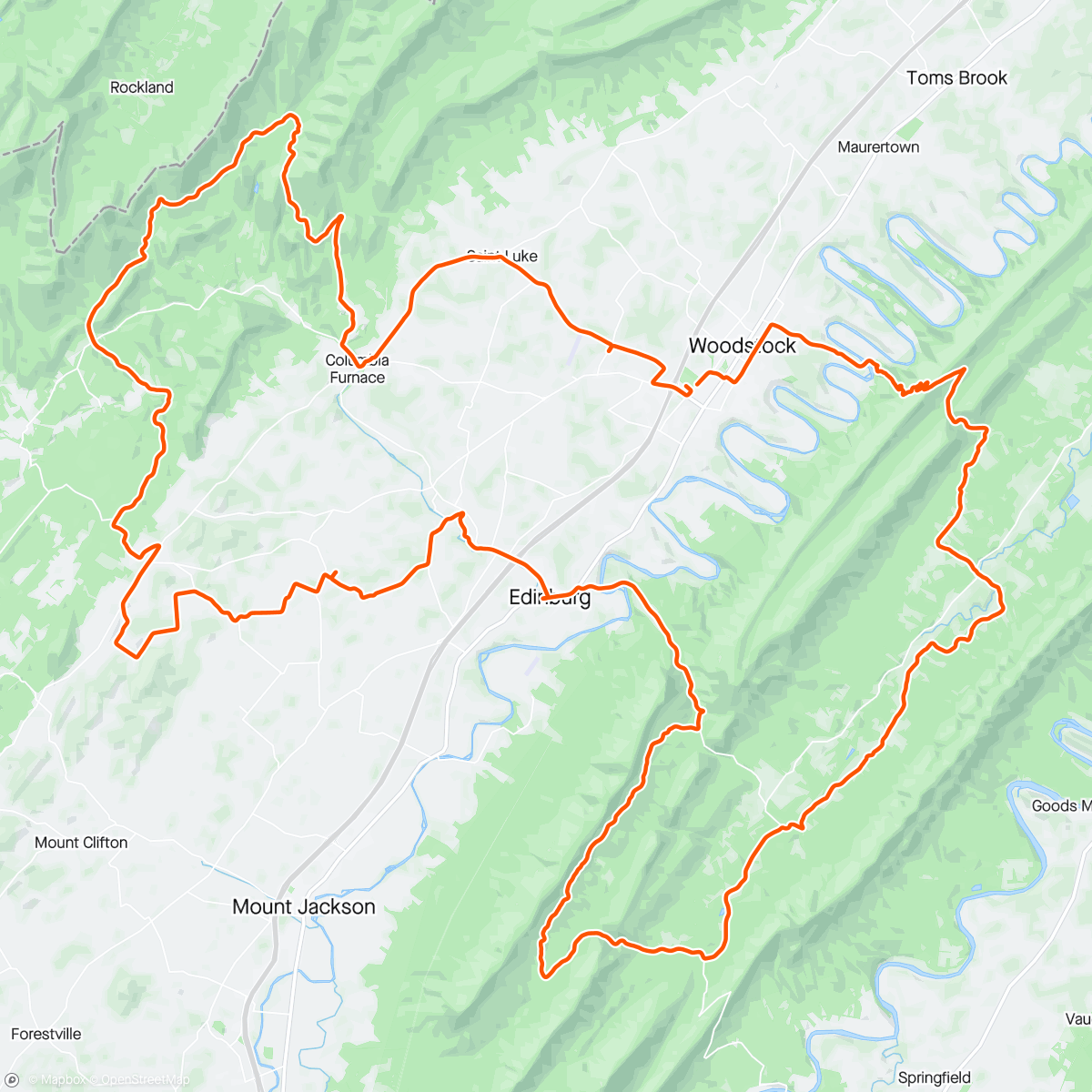 Mapa da atividade, Shenandoah Graveler