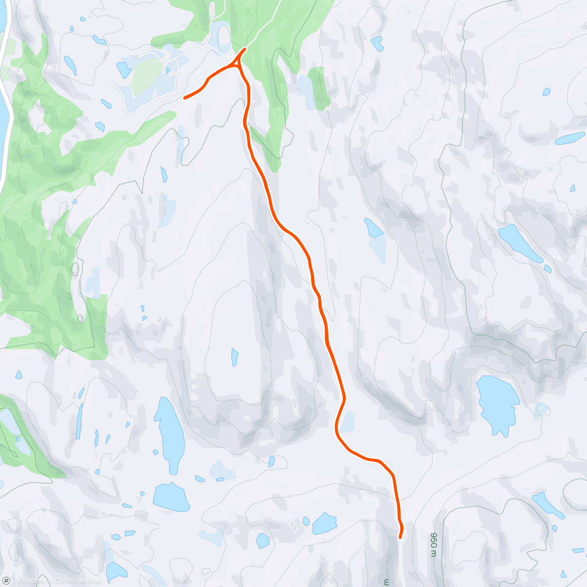 Map of the activity, Smølåsen - Urdalsskaret t/r