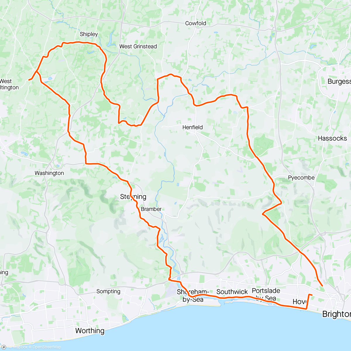 Map of the activity, Chilly chatty community ride with my Powerwatts brother