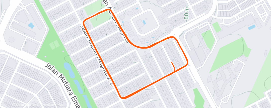 Map of the activity, Afternoon Run