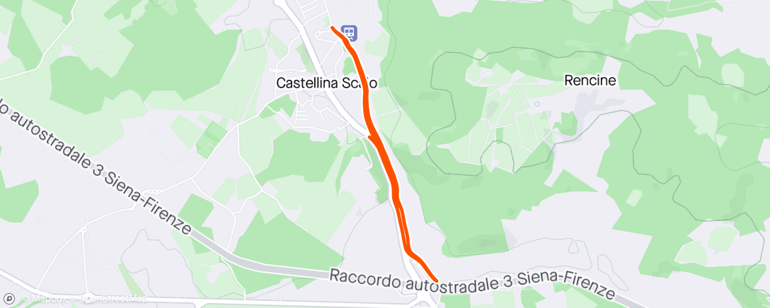 Map of the activity, Corsa serale