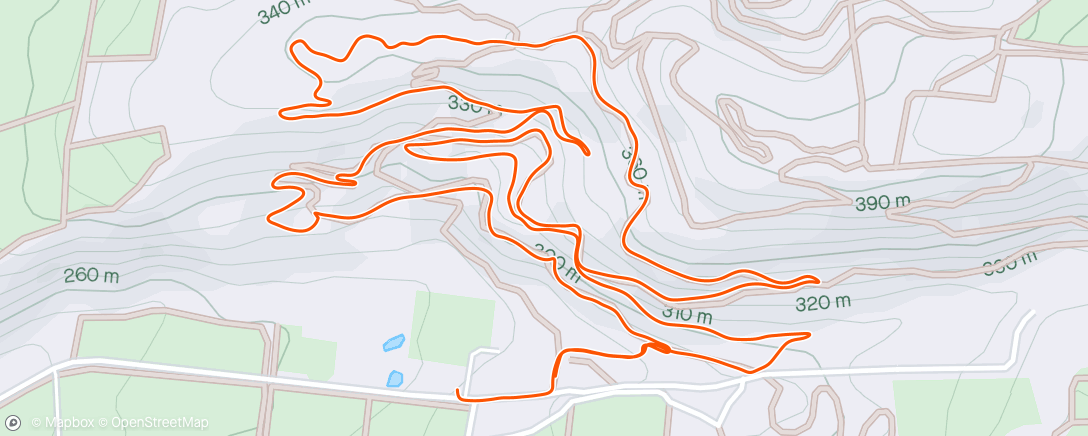Mapa de la actividad (Morning Mountain Bike Ride: Maiden test of upgrade… Love the trails..# TeamRoss)