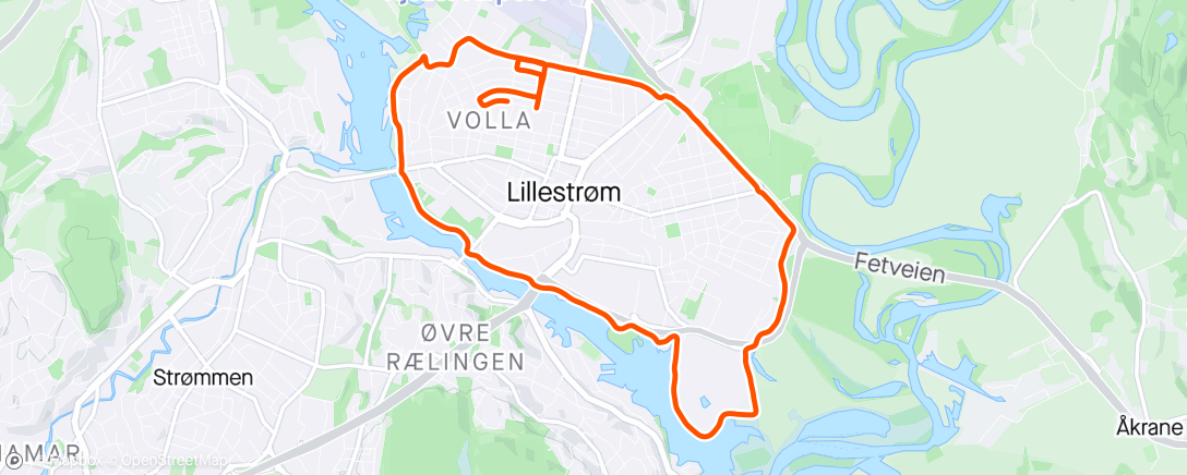 Map of the activity, Tour de Lillestrøm